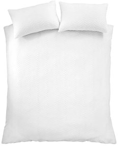 Set copripiumino e federa bianco in crêpe per letto matrimoniale 200x200 cm Heatset Wave – Catherine Lansfield