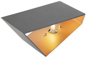 Applique da parete Fold grigio con rame