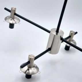 Lampadario a sospensione con supporto rigido LILOU 4xE14/5W/230V cromo opaco/fumé