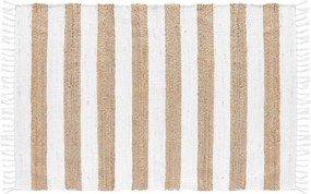 Tappeto bianco/di colore naturale in misto iuta 50x80 cm Sagane – douceur d'intérieur