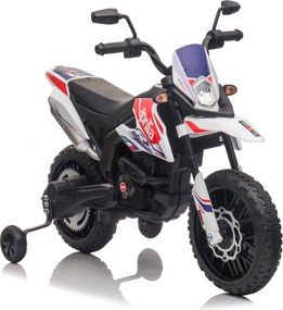 Moto Elettrica per Bambini 12V con Licenza Aprilia RX-125 Motocross Bianca...