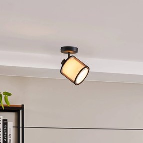 Lindby Chizoma faretto da soffitto a 1 luce con paralume in tessuto