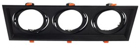 Faro da Incasso Orientabile Nero - 3 lampade AR111 Foro 460x160mm