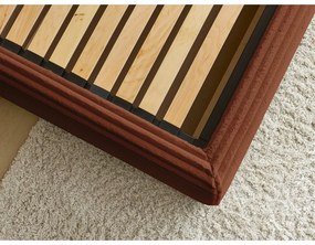 Letto matrimoniale color mattone imbottito con spazio contenitivo con griglia inclusa 160x200 cm Jade – Bobochic Paris