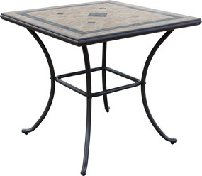 VENTUS - set tavolo in ferro cm 80 x 80 x 74 h con 4 poltrone Ventus