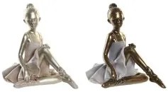 Statua Decorativa DKD Home Decor 19 x 13,5 x 17,5 cm Rosa Lilla Ballerina Classica Romantico (2 Unità)