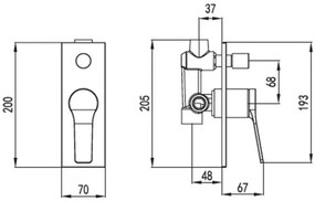 New line miscelatore doccia da incasso 4 vie 2 uscite cromo