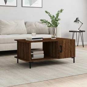 Tavolino Da Salotto Rovere Marrone 90x50x40cm Legno Multistrato /