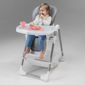 Lionelo - Sedia da pranzo per bambini LINN PLUS bianco/grigio