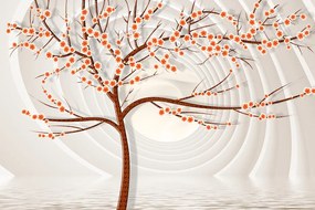 Carta da parati – Albero moderno su sfondo astratto