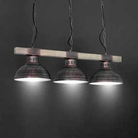 Lampadario a sospensione con catena HAKON 3xE27/60W/230V patina
