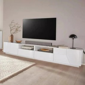 Porta TV in Bianco Laccato Alien Lowboard 260 x 43 x 46 cm