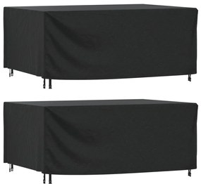 Copri Mobili Giardino 2pz Nera 225x143x90 Cm Impermeabile 420d /