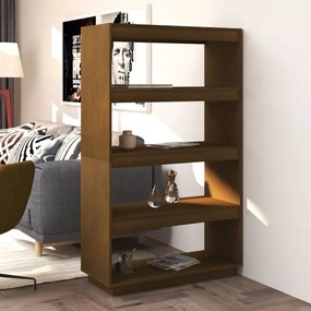 Libreria/divisorio marrone miele 80x35x135 cm in legno di pino