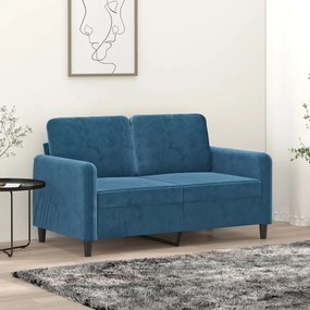 Divano A 2 Posti Blu 120 Cm İn Velluto /