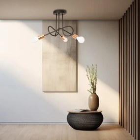 Lampadario a LED da incasso OXFORD 3xE27/15W/230V Nero