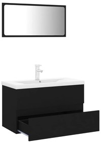 Set mobili da bagno nero in truciolato