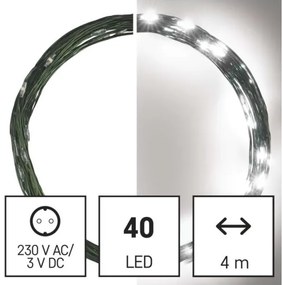 Catena LED da esterno natalizia 40xLED/9m IP44 bianco freddo