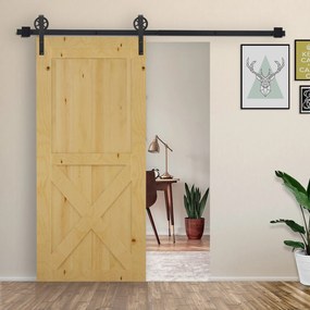 Binario per Porte Scorrevoli con Kit di Accessori in Acciaio Nero 100 cm sm 180mm...