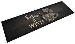 Tappeto Da Cucina Lavabile Nero Tazza 45x150 Cm İn Velluto /