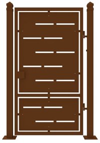Cancello manuale con serratura elettrica Privacy in ferro, apertura a destra, L 104.5 x H 180 cm, di colore ruggine