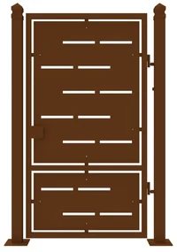 Cancello manuale Privacy in ferro, apertura a destra, L 104.5 x H 180 cm, di colore ruggine