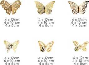 Set di 36 farfalle da parete autoadesive in oro Farfalle oro - Ambiance
