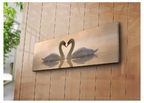 L'immagine su tela Swan Love, 90 x 30 cm - Wallity