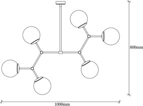 Lampadario bianco e nero con paralume in vetro Damar – Opviq lights