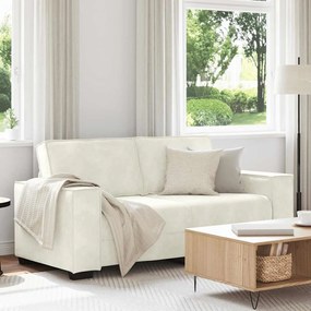 Divano A 2 Posti Crema 140 Cm İn Velluto /