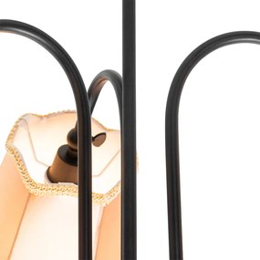 Plafoniera classica nera con paralume oro 3 luci - Nona