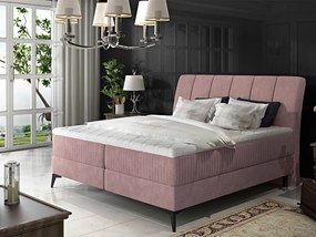 Letto matrimoniale boxspring Valladolid - 160 x 200 cm , Tessuto rosa chiaro