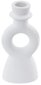 Portacandele ceramica bianco sporco 17 cm SPARTA Beliani