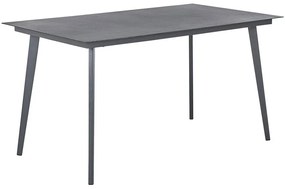 Tavolo da giardino metallo grigio 140 x 80 cm MILETO Beliani