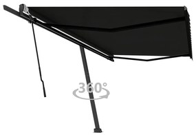 Tenda Sole Retrattile Manuale Con Palo 500x350 Cm Antracite /