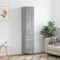 Credenza Grigio Sonoma 34,5x34x180 cm in Legno Multistratocod mxl 107542