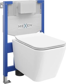 Mexen Cube set da incasso WC struttura Fenix XS-F con vaso WC e sedile a chiusura rallentata, bianco lucido - 68030924000