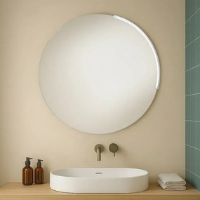 Specchio bagno rotondo con luce a led integrata da 80cm
