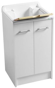 Mobile Lavatoio 50x45 a 2 ante con vasca lavapanni abs Tela Bianco Domestica DL5045B Colavene