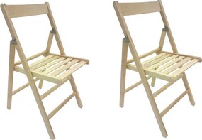 sedia pieghevole birreria in legno naturale richiudibile 2 pezzi