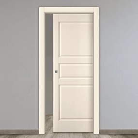 Porta interna scorrevole New York in MDF colore avorio, L 80 x H 210 cm, apertura reversibile