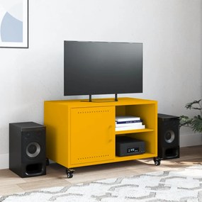 Mobile tv giallo senape 68x39x43,5cm acciaio laminato a freddo