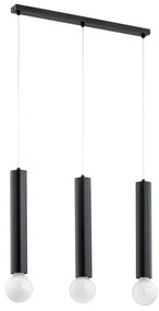Lampadario a sospensione con filo TWISTER 3xE27/60W/230V nero