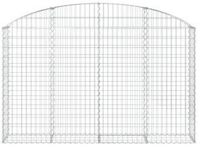 Cesto Gabbione ad Arco 200x30x120/140 cm Ferro Zincato