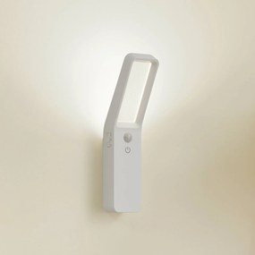 Lindby Applique a LED Taska, bianco, plastica, sensore