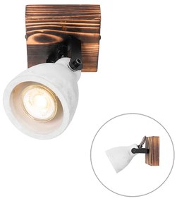 Faretto da soffitto industriale legno con cemento - Creto