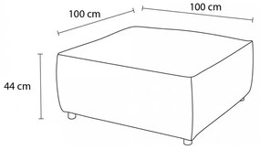 Pouf in velluto a coste blu Nihad modular - Bobochic Paris