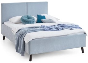 Letto matrimoniale imbottito azzurro con rete inclusa 140x200 cm Piano – Meise Möbel