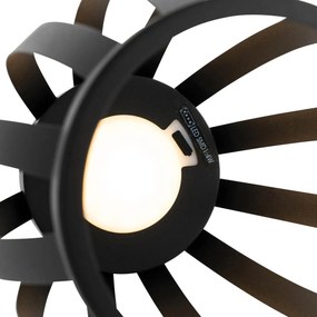 Lampada da tavolo da esterno nera con dimmer a 3 livelli, solare e ricaricabile - Sheldon