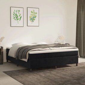 Giroletto A Molle Con Materasso Nero 160x200 Cm İn Velluto /